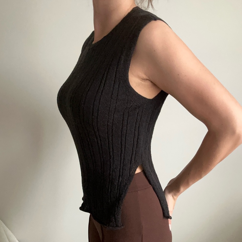 Calvin Klein Black Sleeveless Knit Top